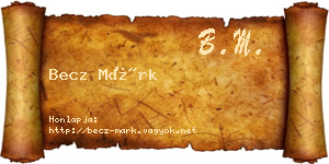 Becz Márk névjegykártya